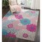 Homeroots 8 x 10 ft. Gray & Pink Tropical Flower Area Rug 385428 - alternate 6